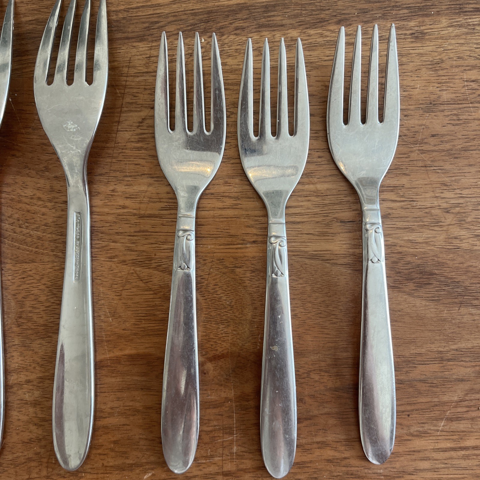 Creation / 3 Salad + 3 Dinner Forks Stainless Steel Flatware By International gallery