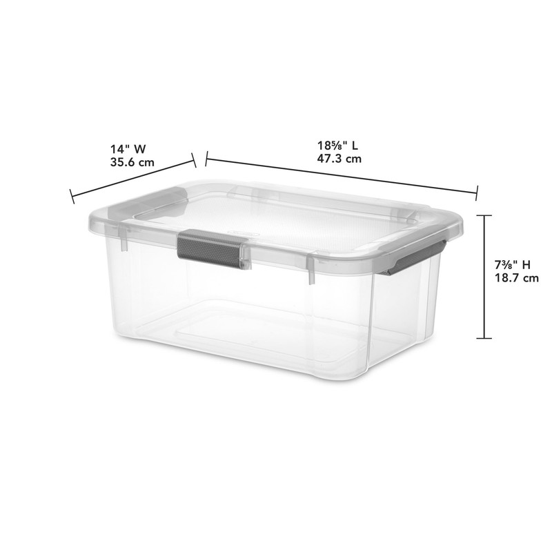 20 Quart HingeLID Clear Storage Bin with Latch Lid and Comfort Grip, 6 Pack gallery