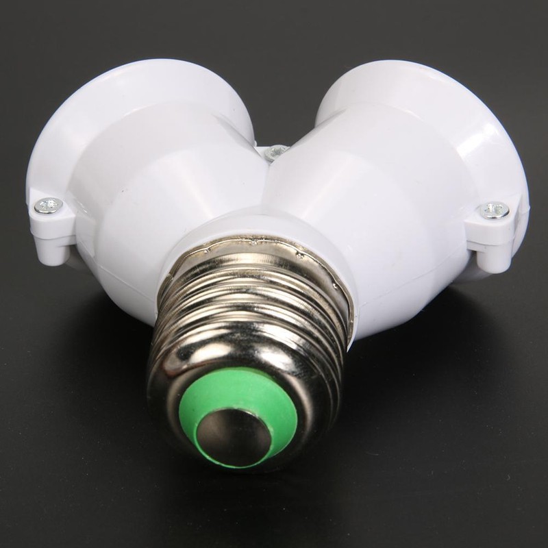 2 in 1 E27 Lamp Socket Splitter Adapter Light Double Y Bulb Base Stand Holder 2X gallery