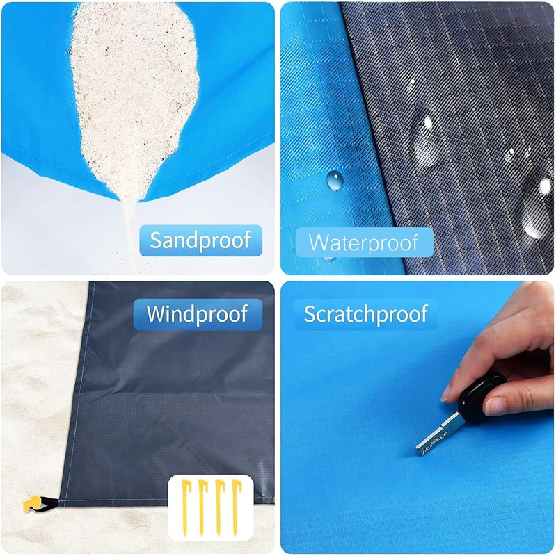 Beach Blanket Sandproof Waterproof, Beach Essentials Extra Large Beach Mat, 7... gallery