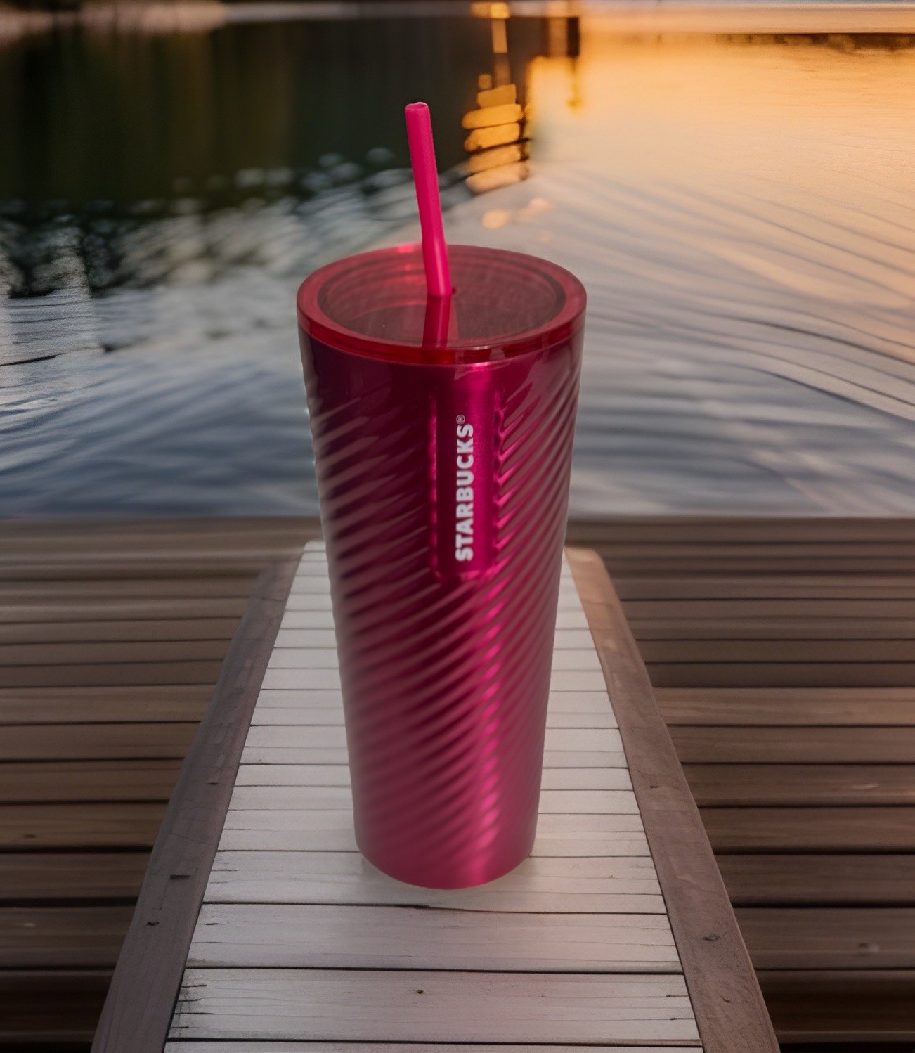 Starbucks Metallic Pink Swirl Cold Cup Tumbler – 24oz | 2023 Holiday Edition gallery