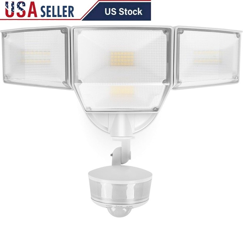 9500LM 4-Head Motion Sensor Flood Light Waterproof Outdoor Security Lighting New gallery