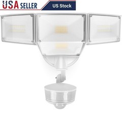 9500LM 4-Head Motion Sensor Flood Light Waterproof Outdoor Security Lighting New