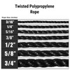 GOLBERG Polypropylene Twisted Rope 50, 100, 300, 600, 1200 Feet - MADE IN USA gallery