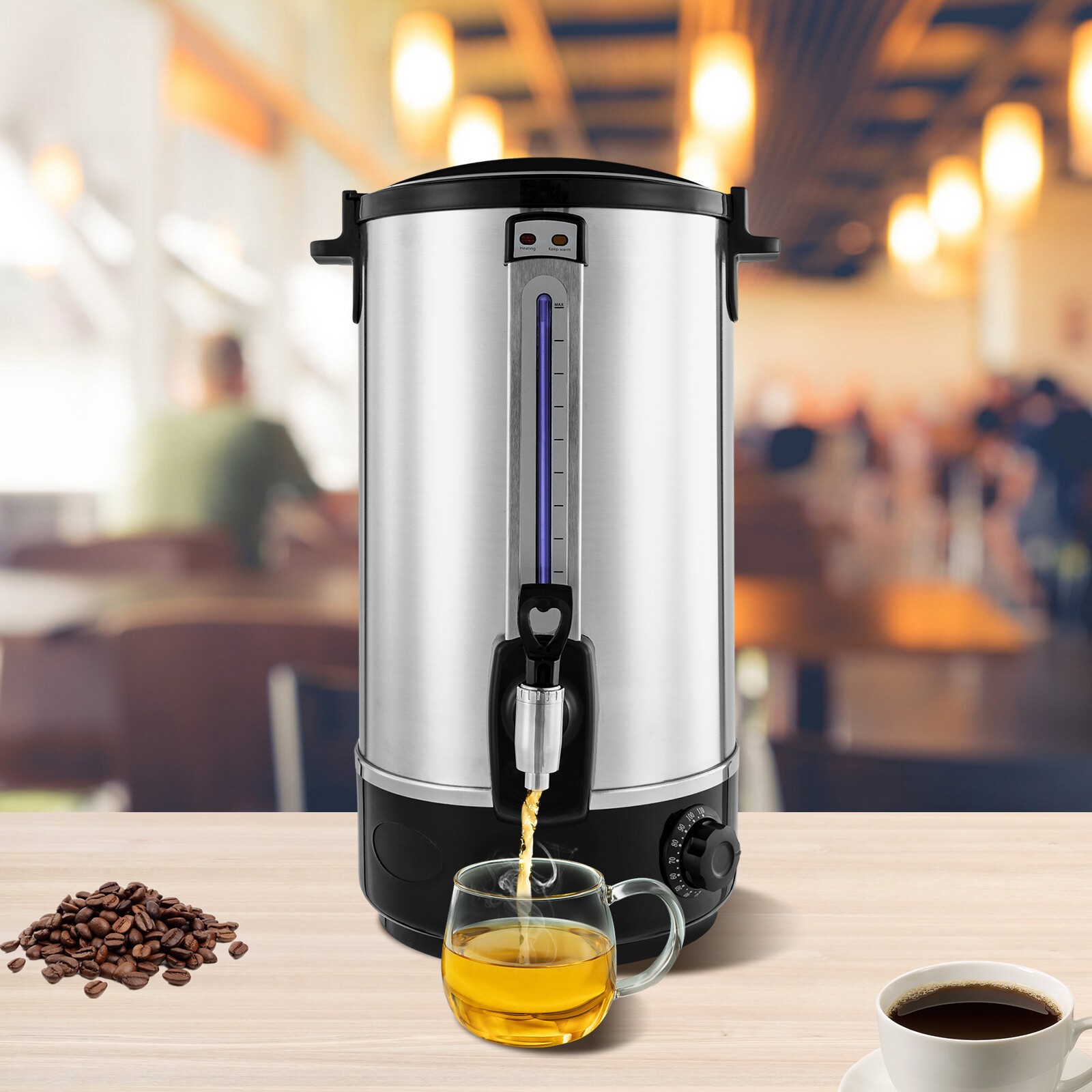 Double-layer Stainless Steel Commercial Water Bucket, 110V Electric Coffee Maker gallery