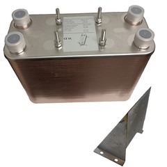 5″x12″ Brazed 100 Plate Heat Exchanger [1-1/4″ MPT] w/Mounting Bracket