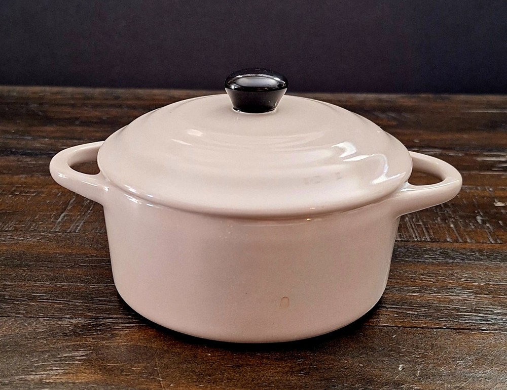 Mini Cocotte Dish with Lid Stoneware Taupe 3 1/2"H X 6 3/8"L X 4 5/8"W