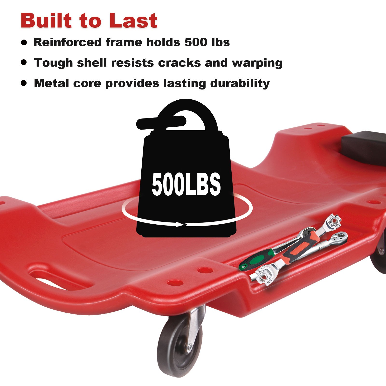 40“ Automotive Creeper 500Lbs Capacity Rolling Garage Mechanic Board w/ Headrest gallery