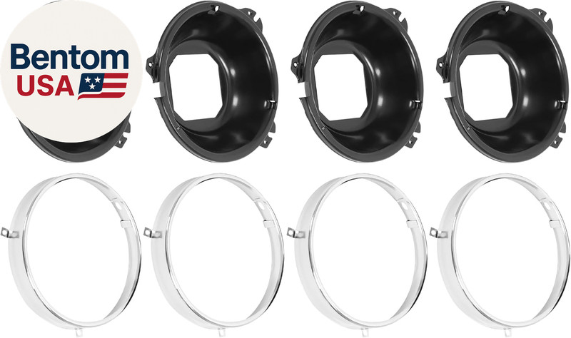 8PCS Front Headlight Molding+Headlight Bucket Compatible with 1964-1970 Chevrole gallery