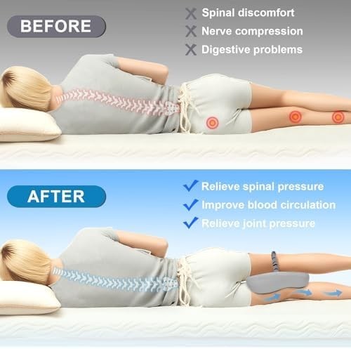 Knee Pillow for Side Sleepers Memory Foam Sciatica Pain Relief Leg Pillow, Remov gallery