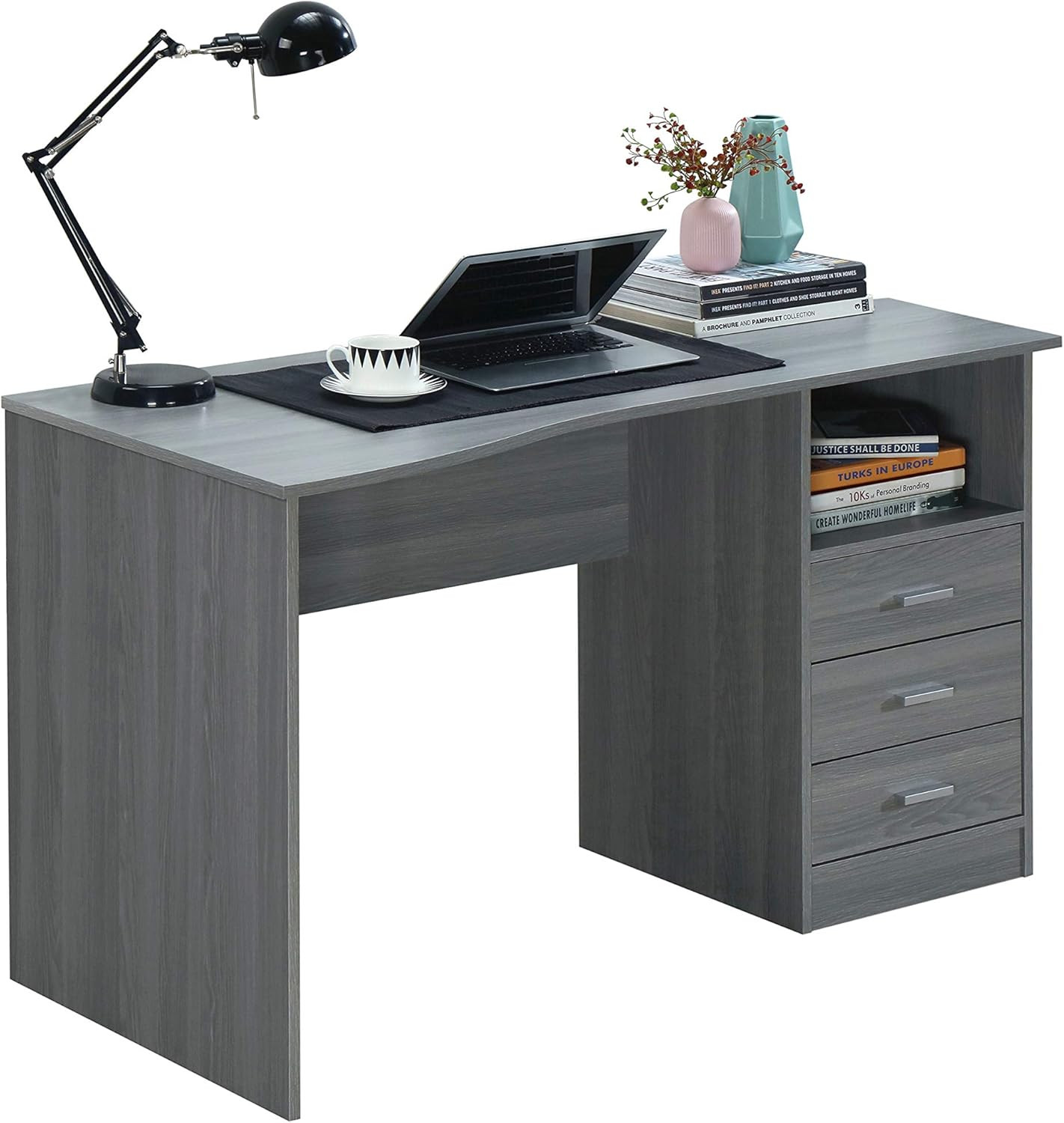 51" W Classic Computer Desk with Drawers, 3-Drawer Home Office Desk with Storage gallery