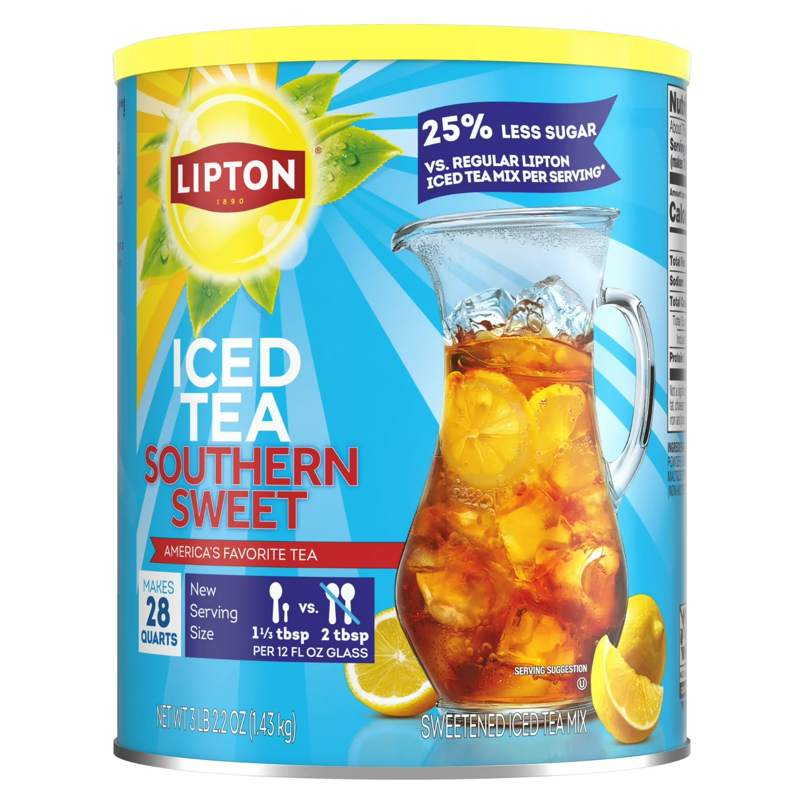 Lipton Reduced Sugar Southern Sweet Iced Tea Mix, 28 Quarts Fast Shipping. gallery