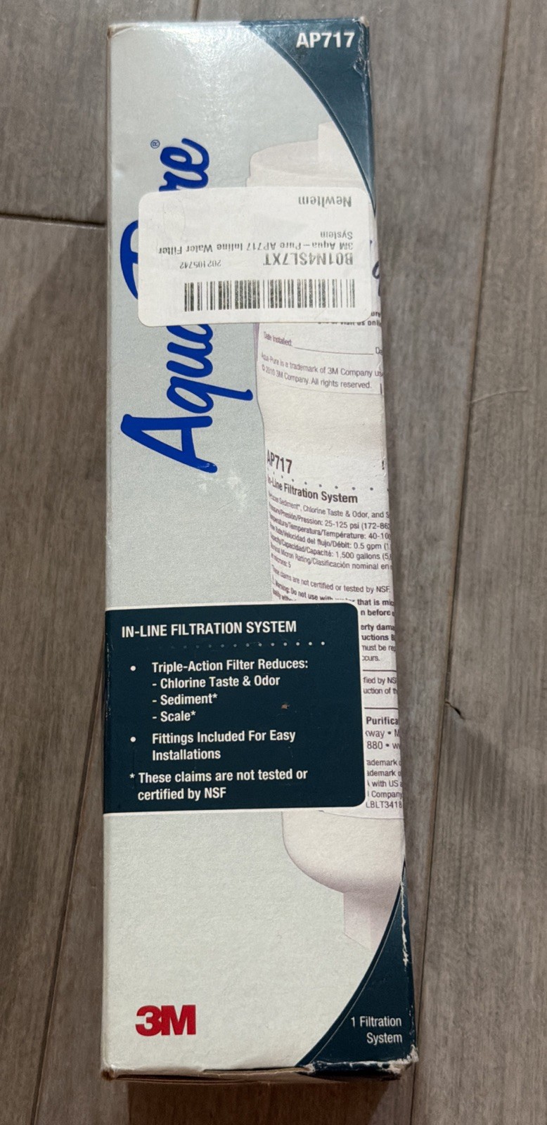3M Aqua-Pure AP717 5 Micron Inline Carbon Water Filter 1/4 NPT gallery