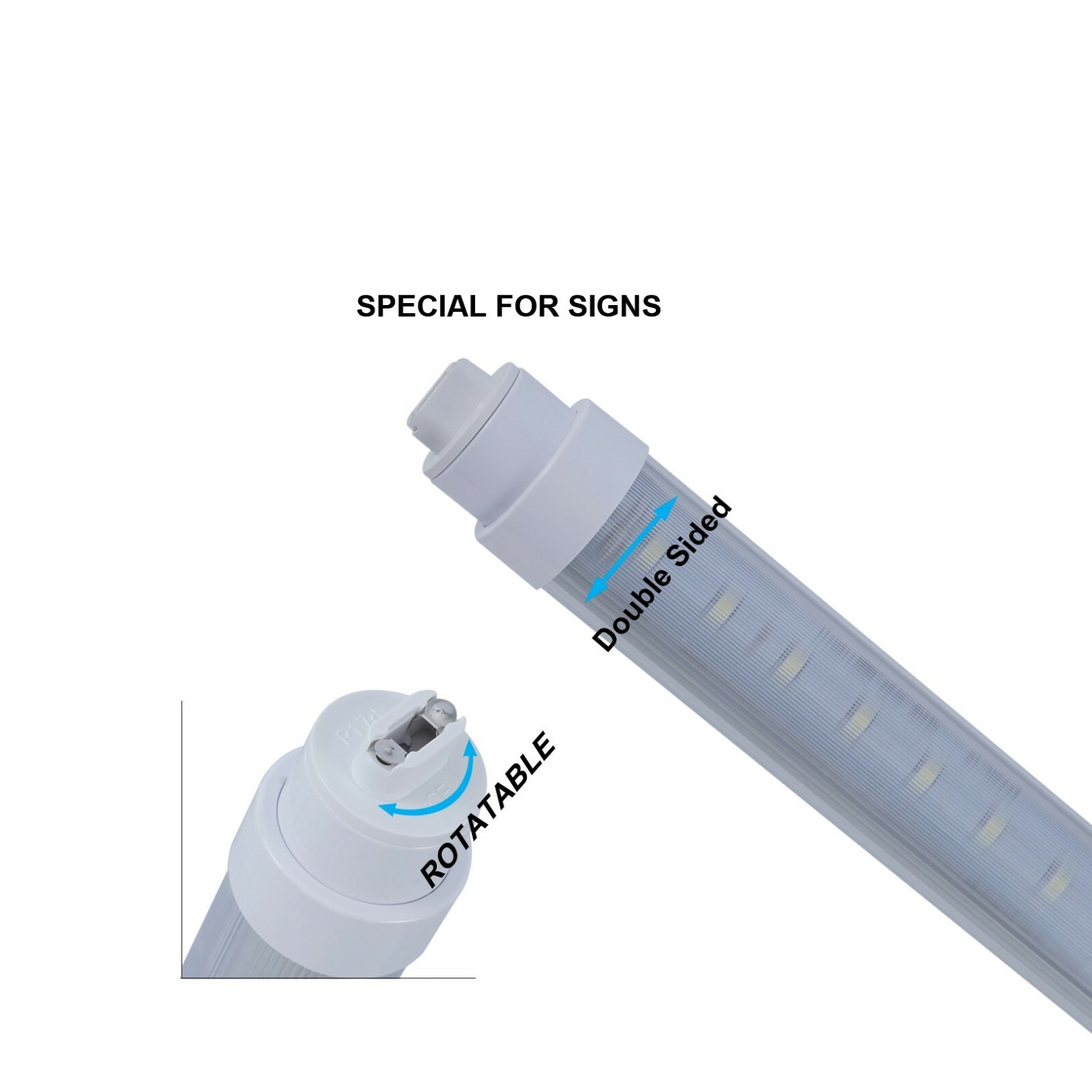 6 Pack T10 6FT 48W R17D/HO Base LED Outdoor Tubes for Double Sided Sign gallery