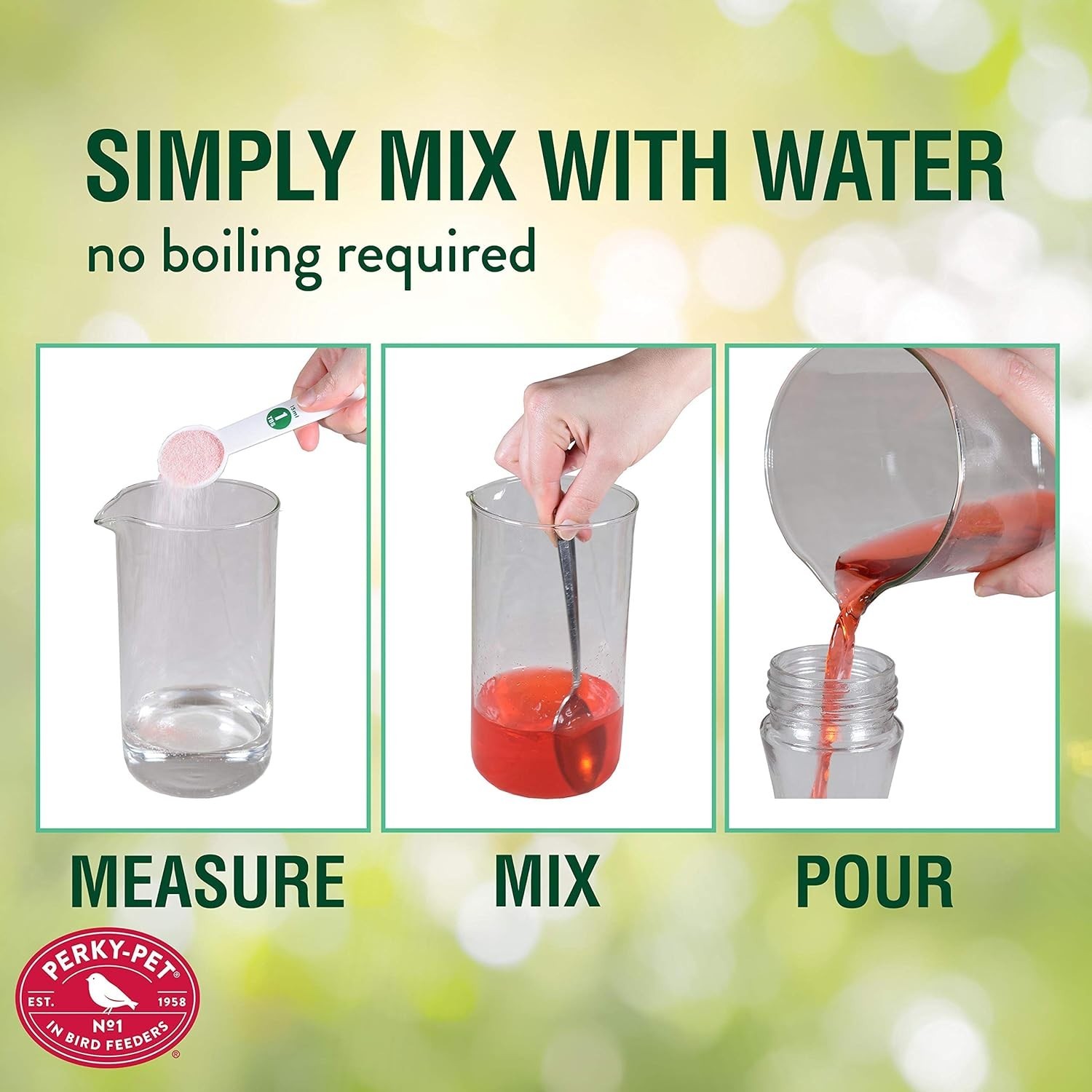Perky Pet Hummingbird Instant Nectar Concentrate 8 oz. Hummingbird Food Red gallery