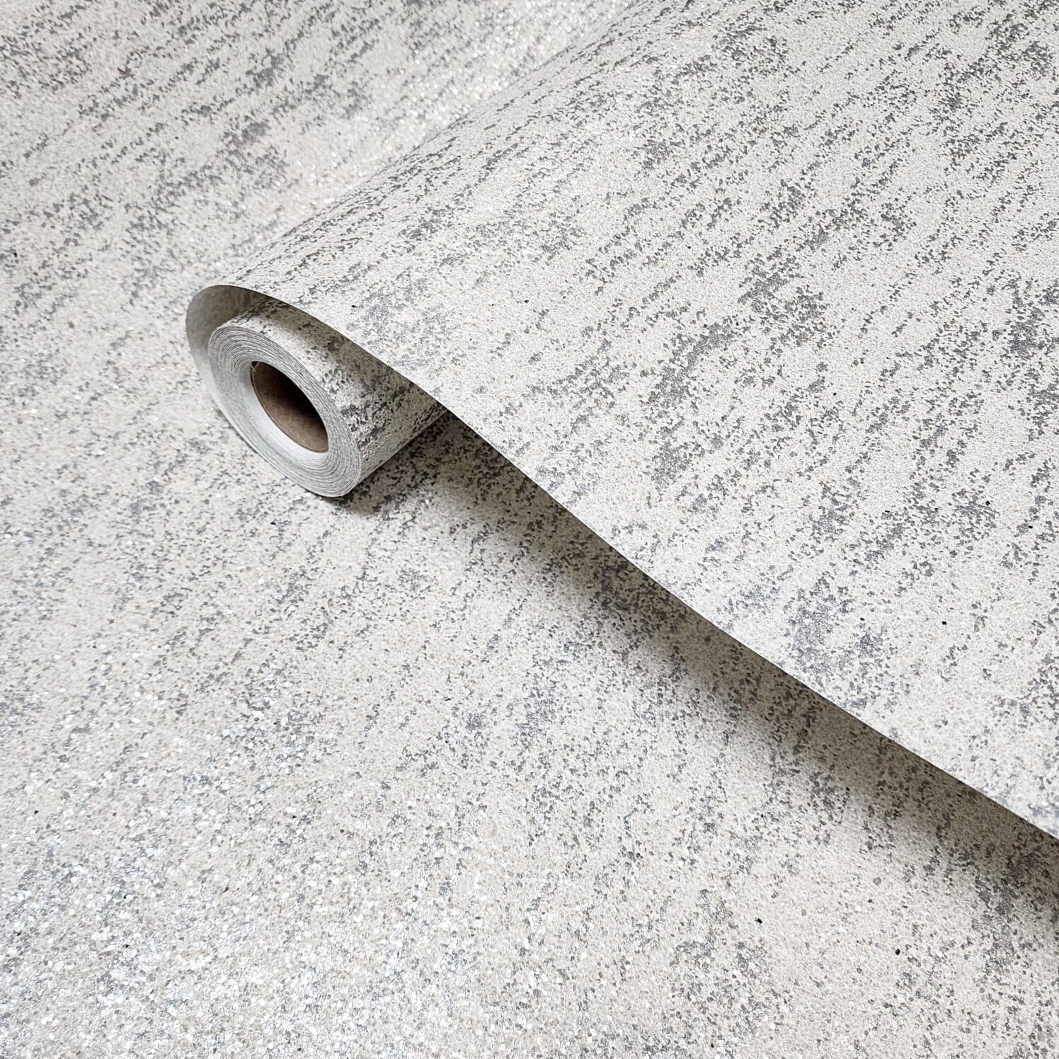 Abstract Off white Gray silver metallic Natural Terra Mica Stone Wallpaper Plain gallery