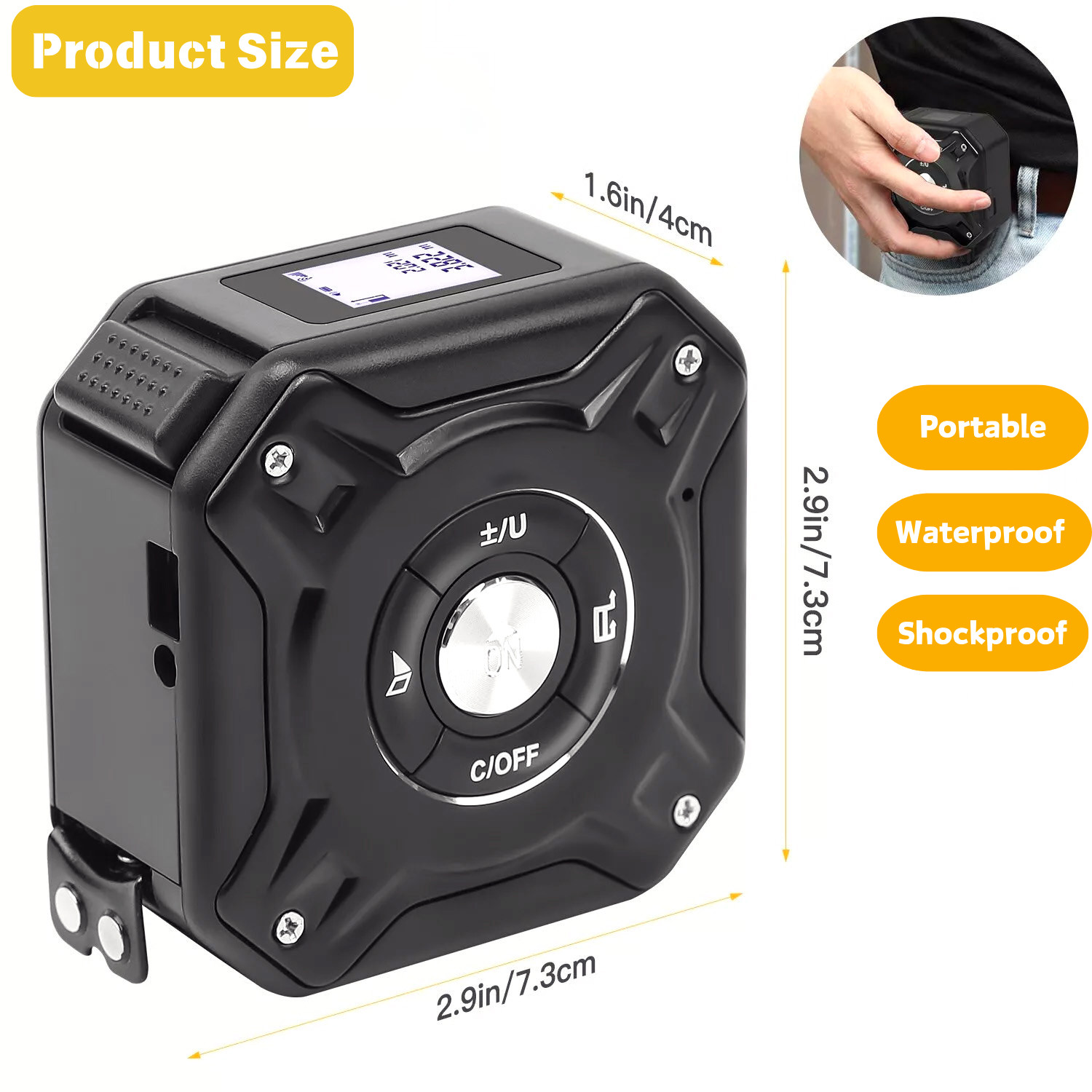 2-in-1 Laser Measuring Tape 131ft Laser Measurement Tool & 16ft Tape Measure gallery