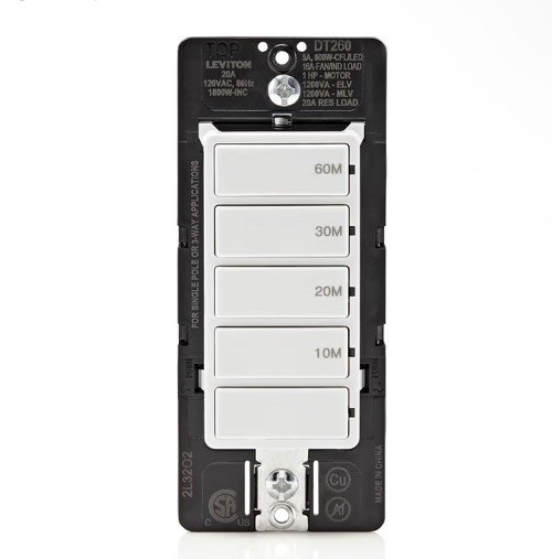 (24) LEVITON COUNTDOWN SWITCH FOR BATHROOM LIGHTS 10-20-30-40 MINUTES 20AMP gallery