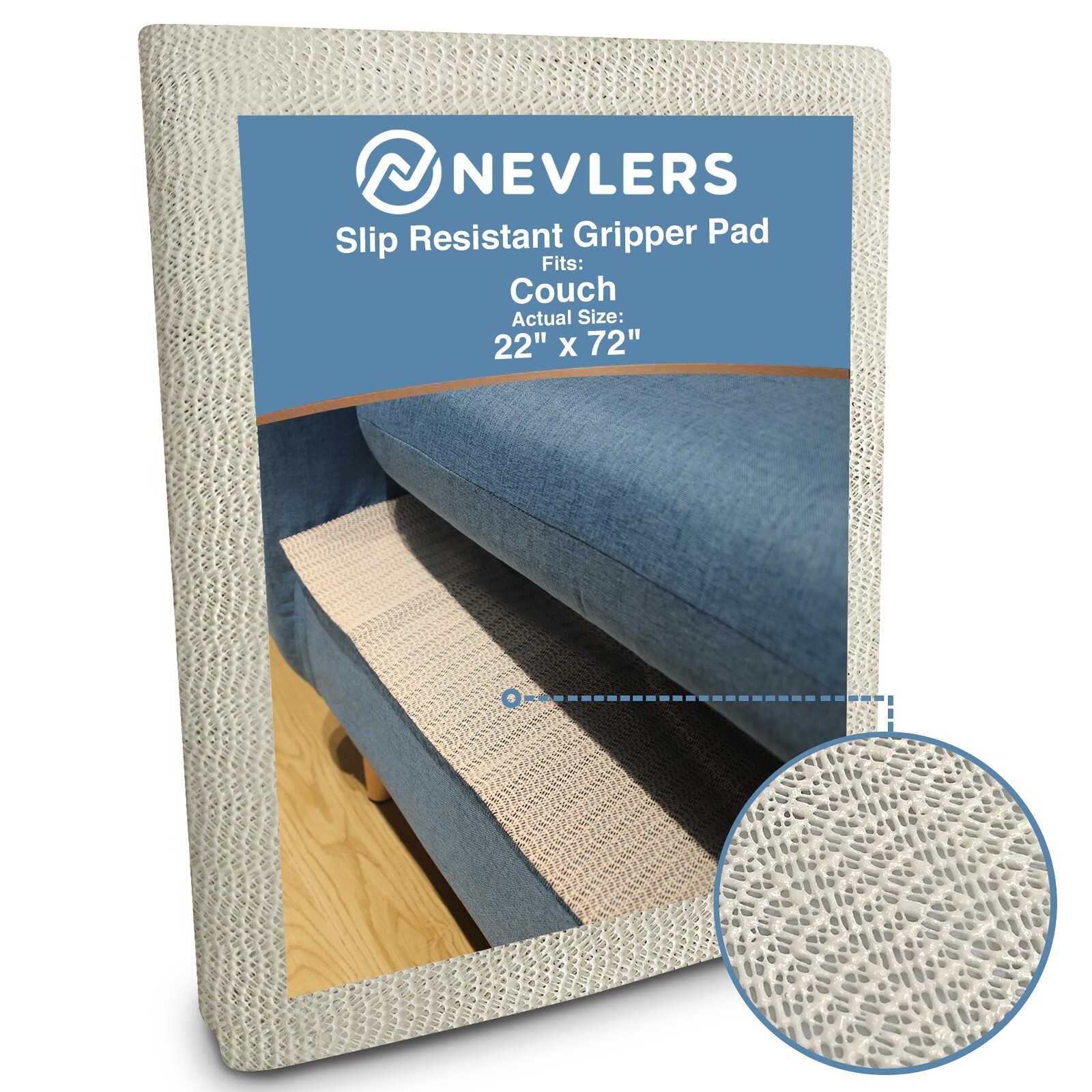 Nevlers Couch Grip Pad - 22" x 72" Non Slip Couch Pad - Easy to Clean & Trim gallery