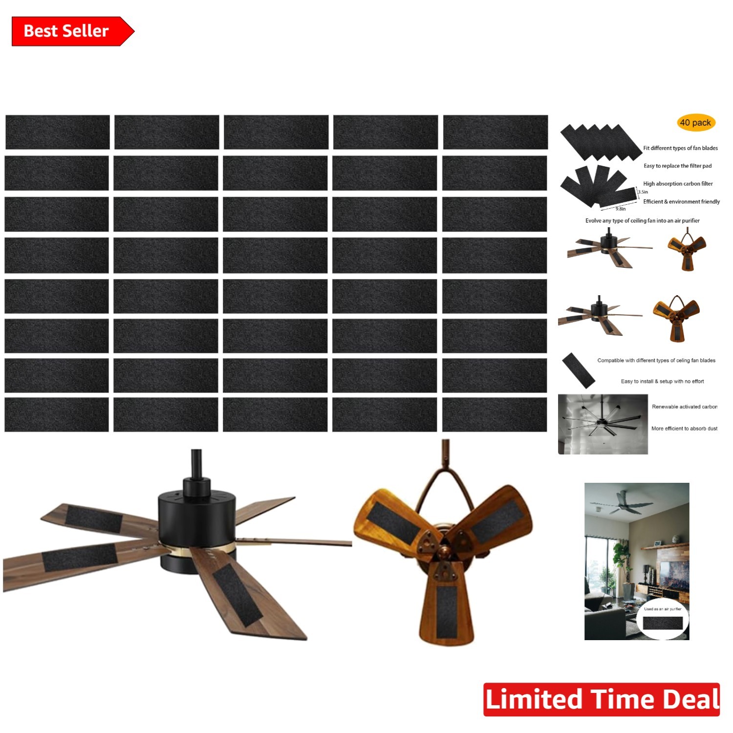 40 Activated Carbon Fan Filters - Effortless Air Purification for Your Home gallery