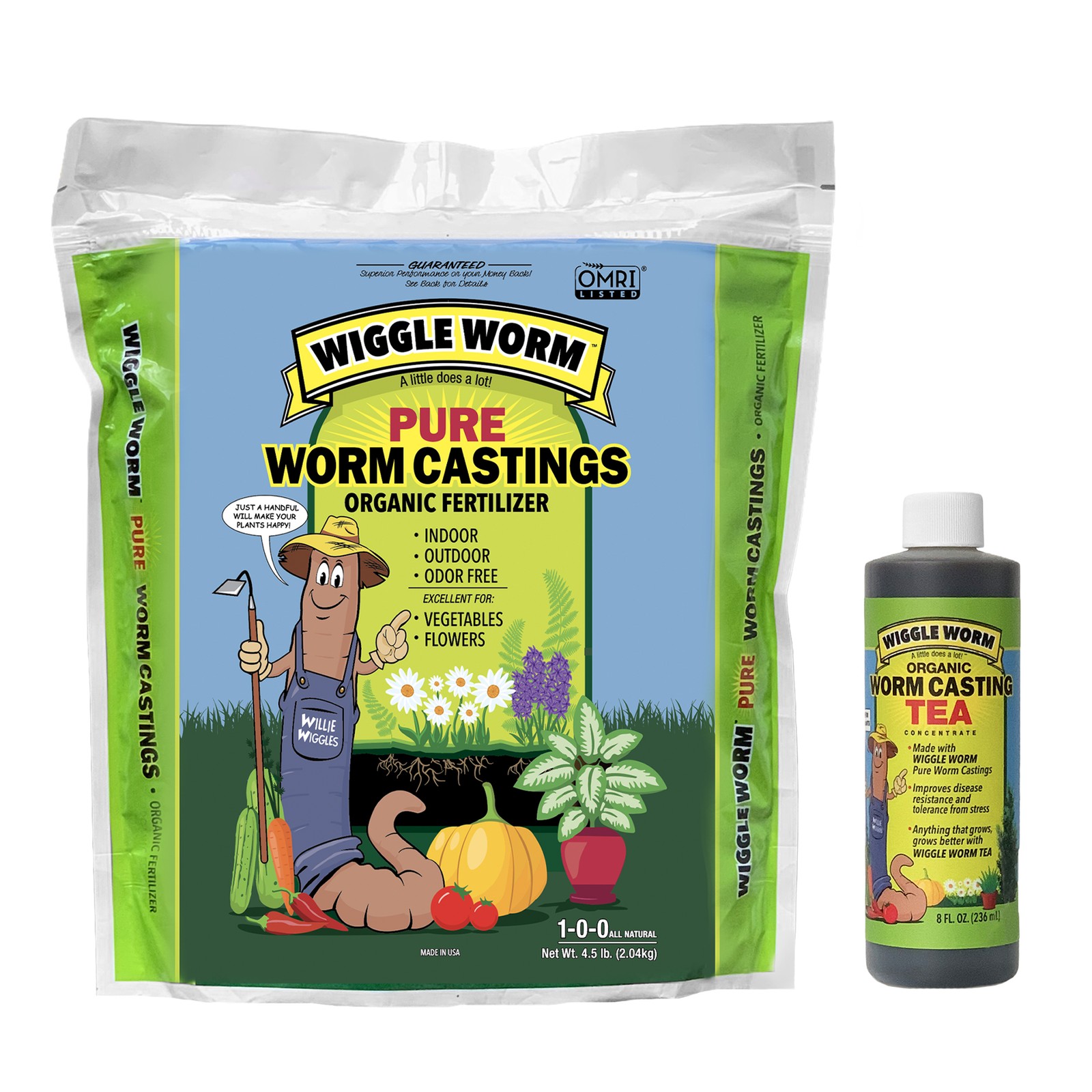 Wiggle Worm Fertilizer – 4.5lb Pure Worm Castings and 8oz Worm Casting Tea gallery