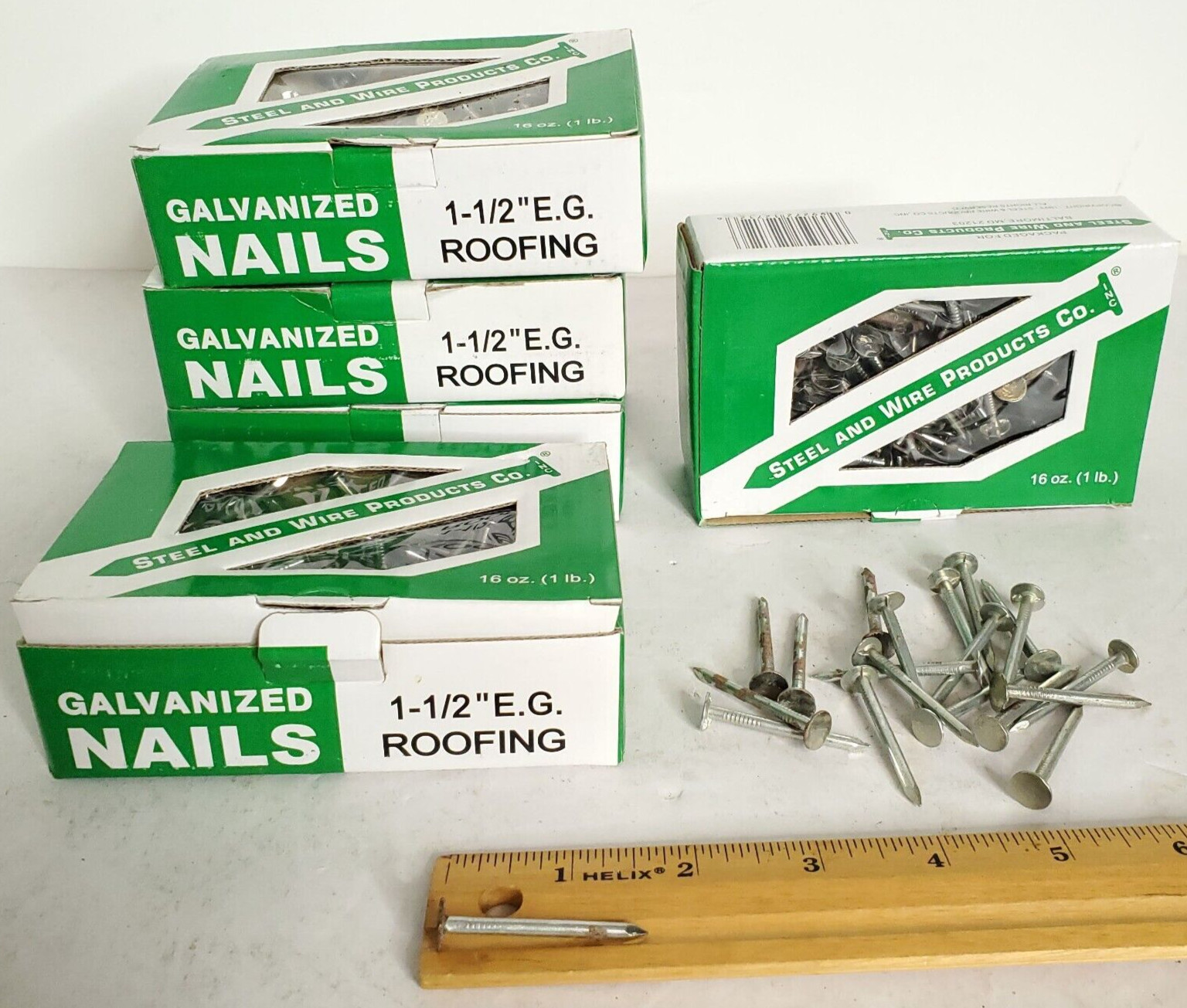 Steel & Wire Products Galvanized Roofing Nails 1 1/2" 1.5" - 6 Pounds gallery