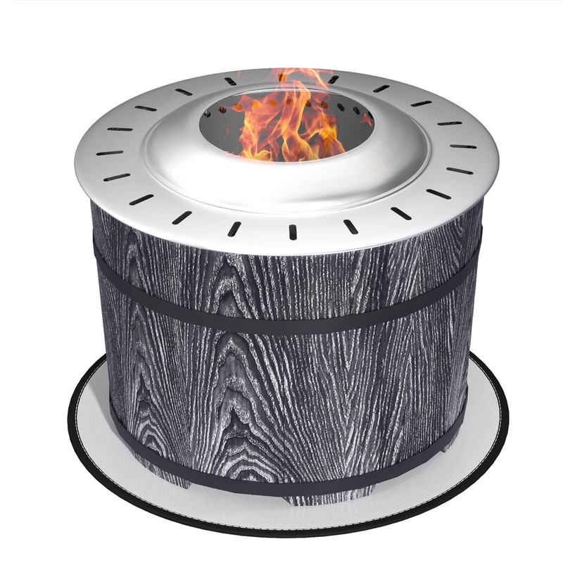 Smokeless Fire Pit with Mat 20" Firepit Magnesium Oxide Black gallery