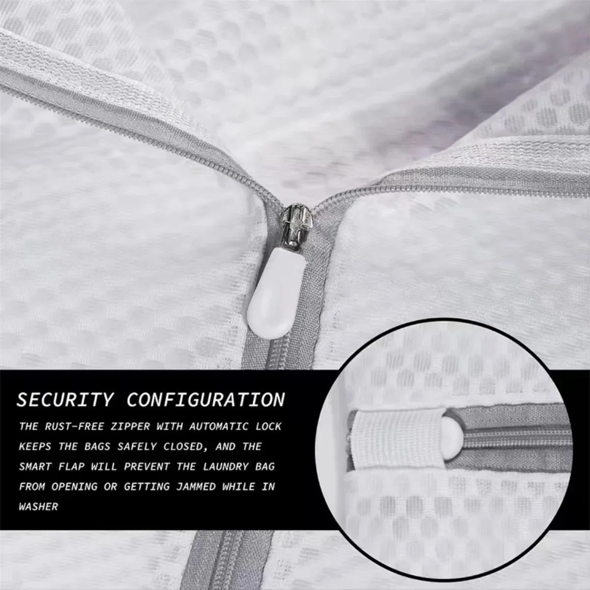 Mesh Laundry Bags for Delicates with Non Rust Zipper- White Laundry Bag gallery