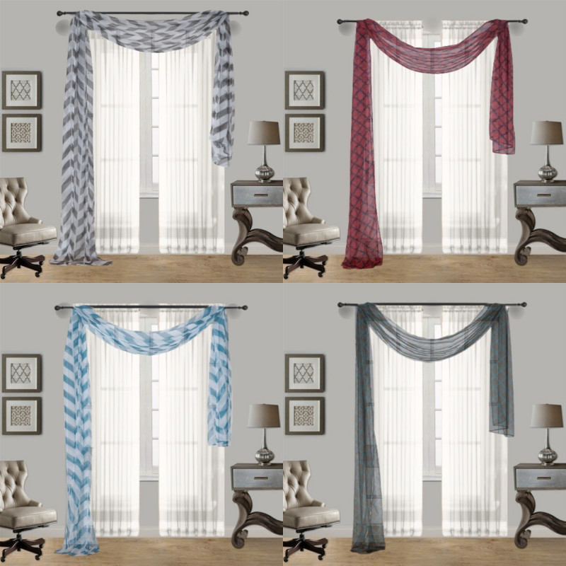 1PC PRINTED/SOLID VOILE SCARF WINDOW CURTAIN SEE THROUGH PARTY HOME DECOR S38 gallery