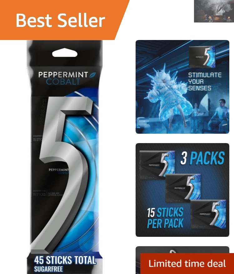 3 Pack Bulk Peppermint Cobalt Sugar Free Gum - 45 Count for All-Day Refreshment gallery