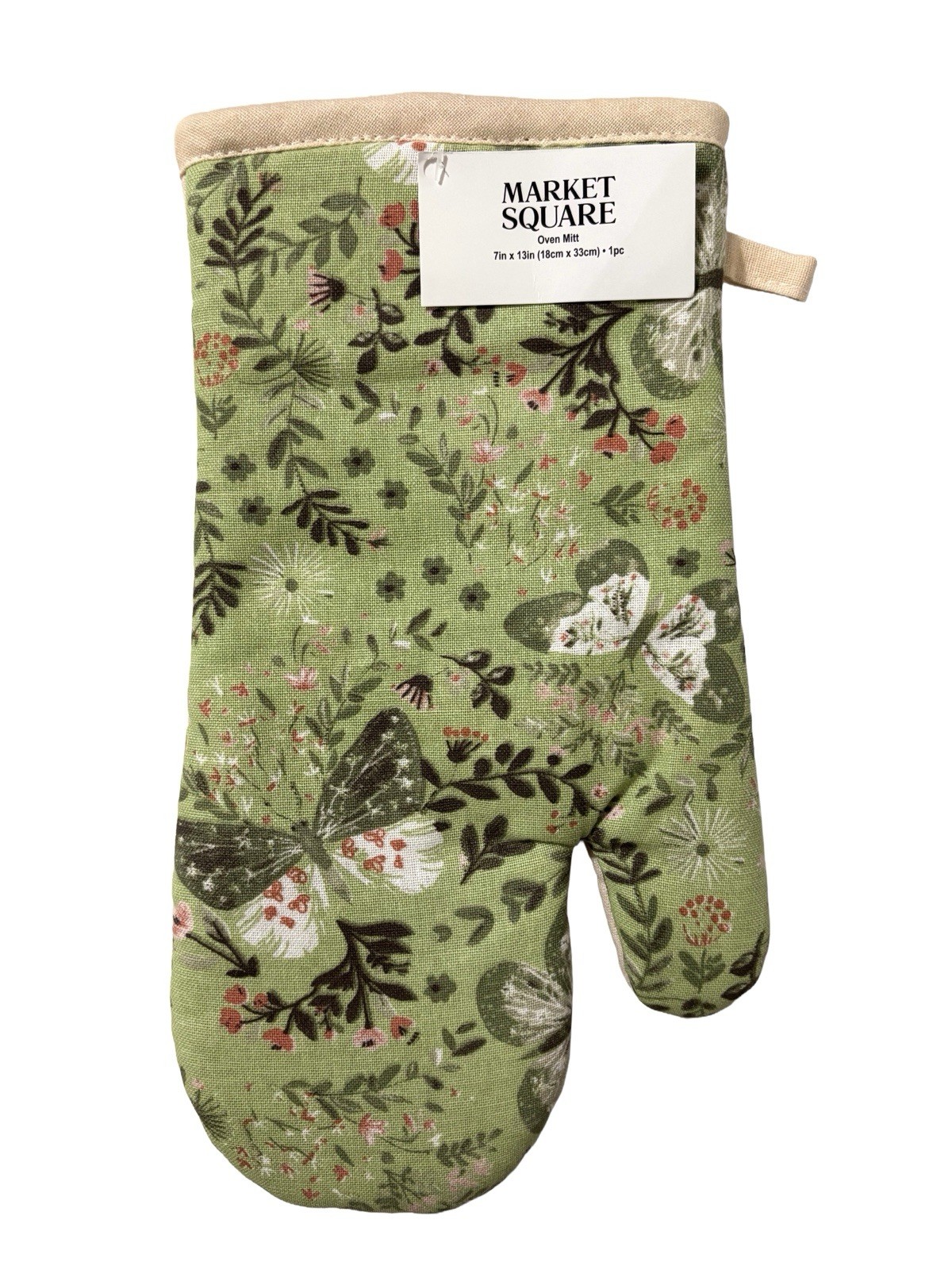 Market Square Kitchen Floral Butterflies Oven Mitt 7in x 13in - NEW gallery