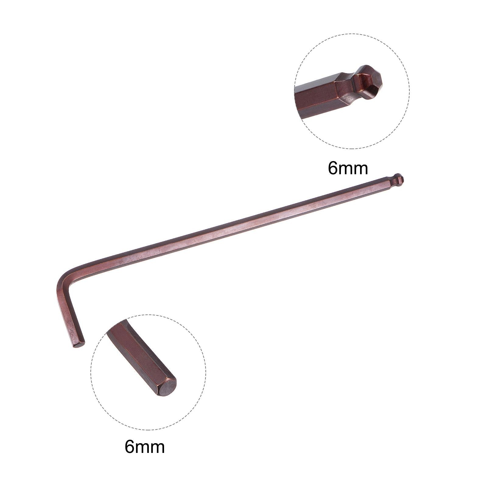 6mm Ball End Hex Key Wrench L Shaped Extra Long Arm S2 Steel Repairing Tool gallery