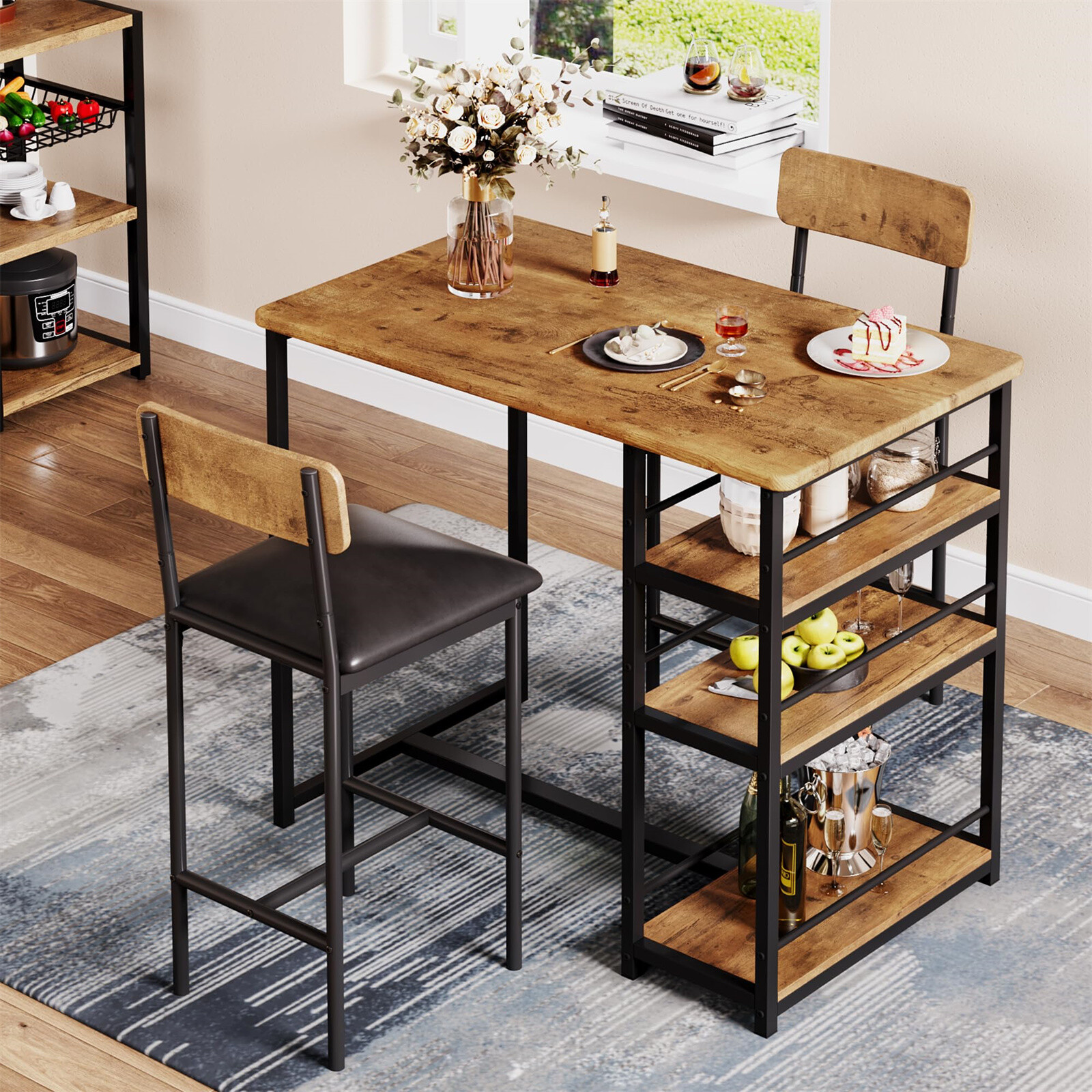 Dining Table Set for 2 Kitchen Table Set with 2 Upholstered Chairs Pub Table Set gallery