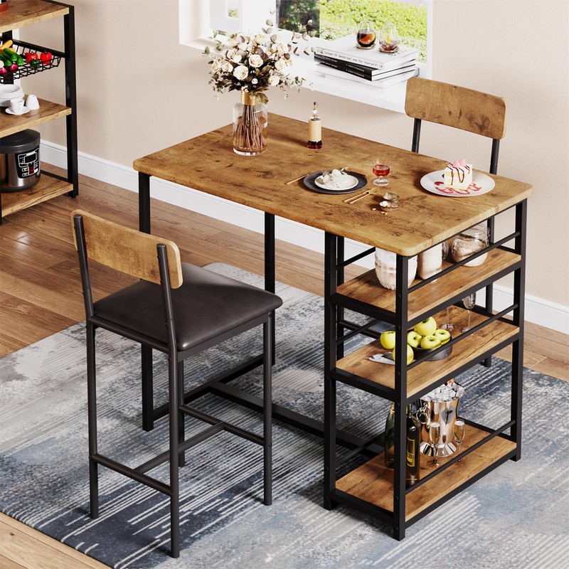✅Dining Table Set for 2 Kitchen Table Set with 2 Upholstered Chairs Pub Table Se gallery