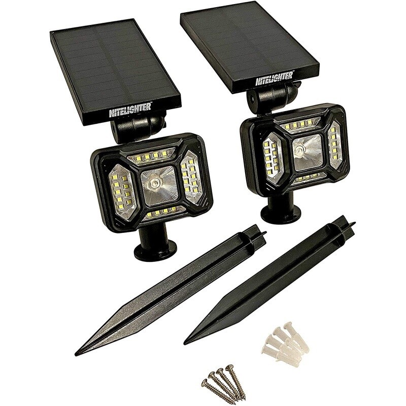 2 Pack Solar LED Landscape Spotlight Dusk to Dawn Adjustable Outdoor Lights NEW gallery