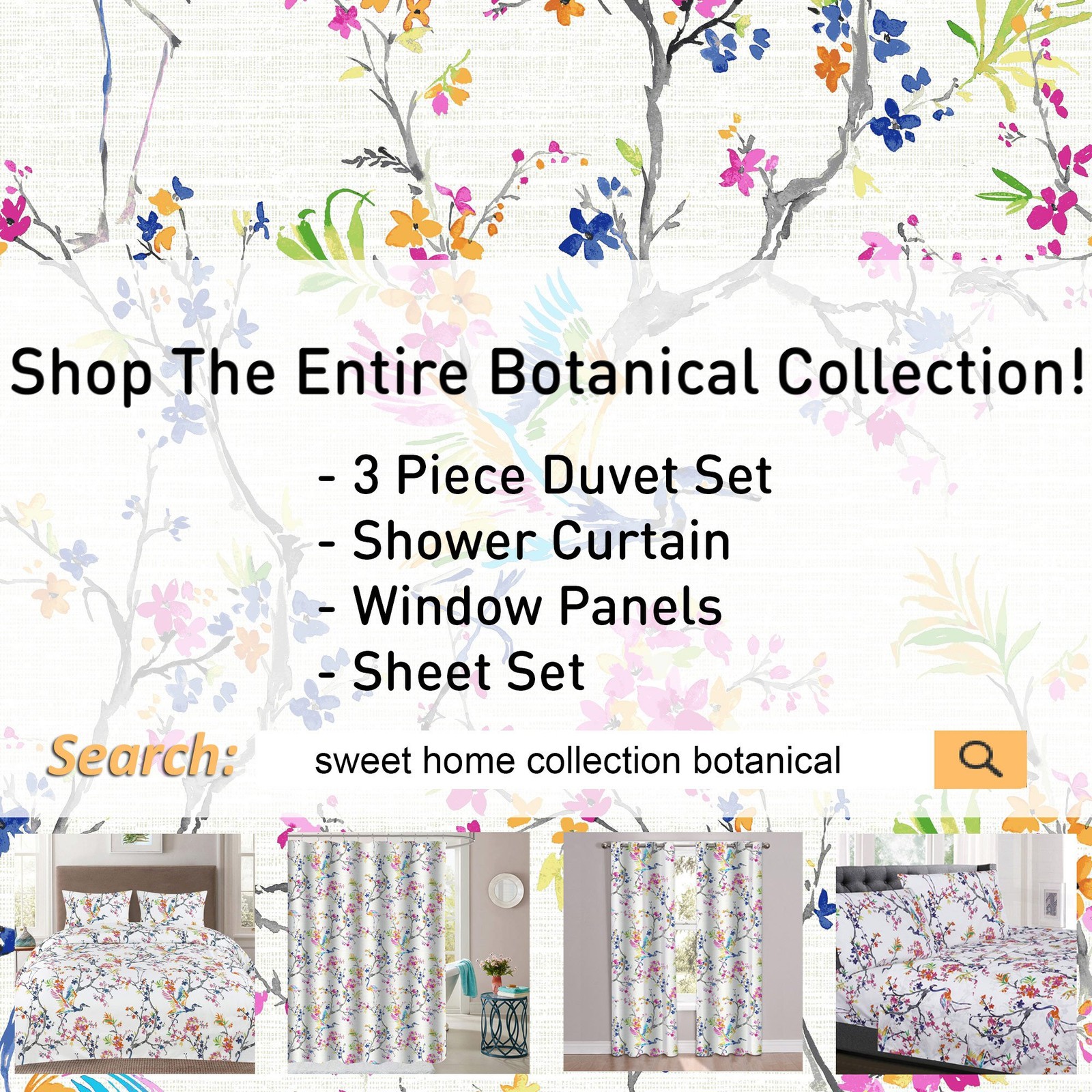 1500 Supreme Collection Extra Soft Botanical Bright Whimsical Watercolor Pattern gallery