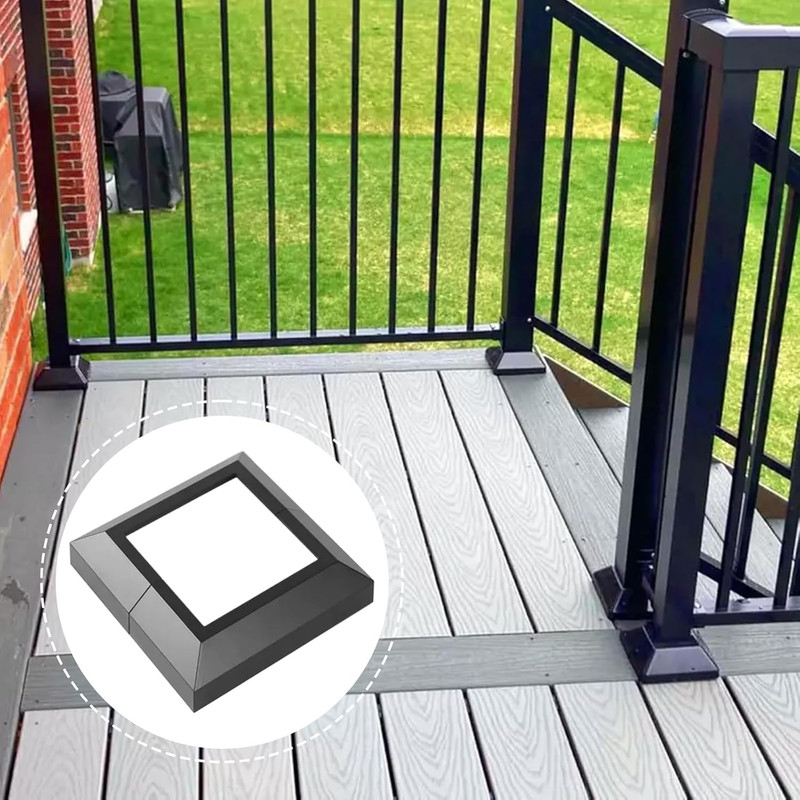 Aluminum Split Post Base Cover, 4 Pack Deck Post Base Cover for 3"X3" gallery