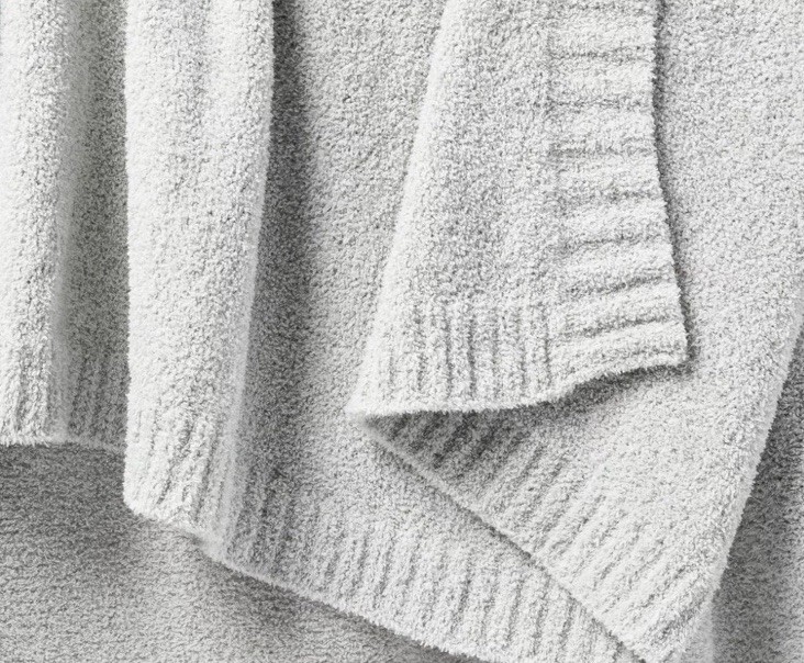 Solid Light Gray Throw Blanket, Throw Size, Rectangular, No Closure