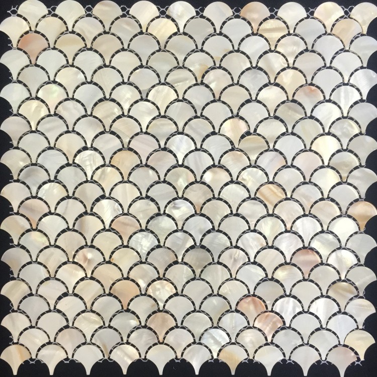 11PCS Natural Fish Scale Shell Mosaic Kitchen Backspalsh Shower Fan Wall Tile gallery