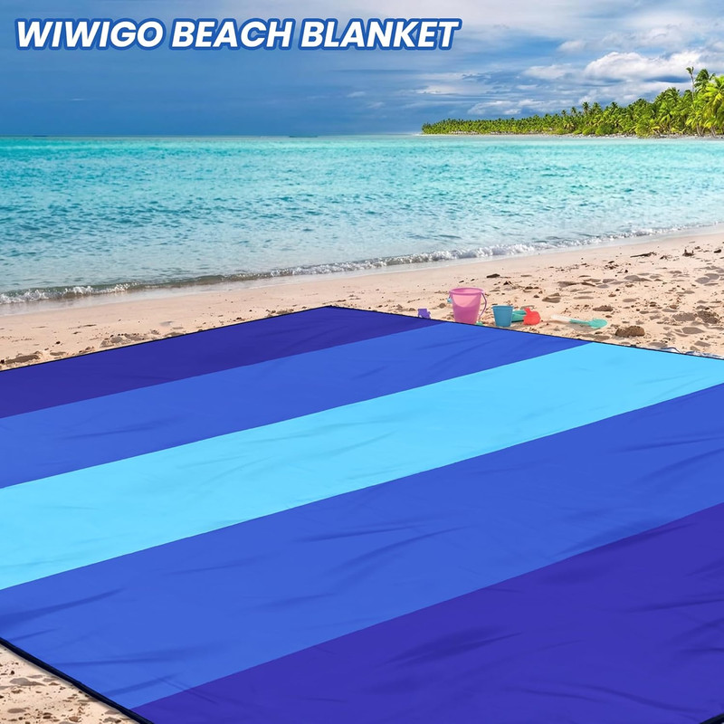 Beach Blanket Waterproof Sandproof Beach Mat 79" X 83"/10'X9'For 2-8 persons gallery
