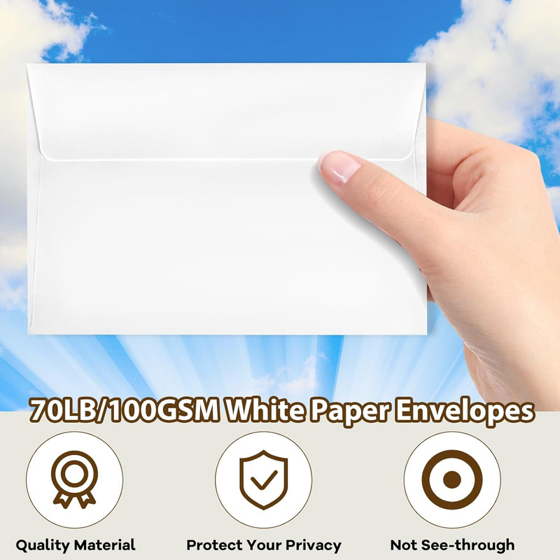 1000pcs White A4 Self-Adhesive Envelopes 4.25x6.25in Bulk Invitation Mailers gallery