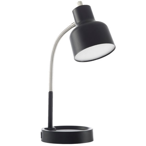 Mainstays LED Desk Lamp with Catch-All Base & AC Outlet, Matte Black gallery