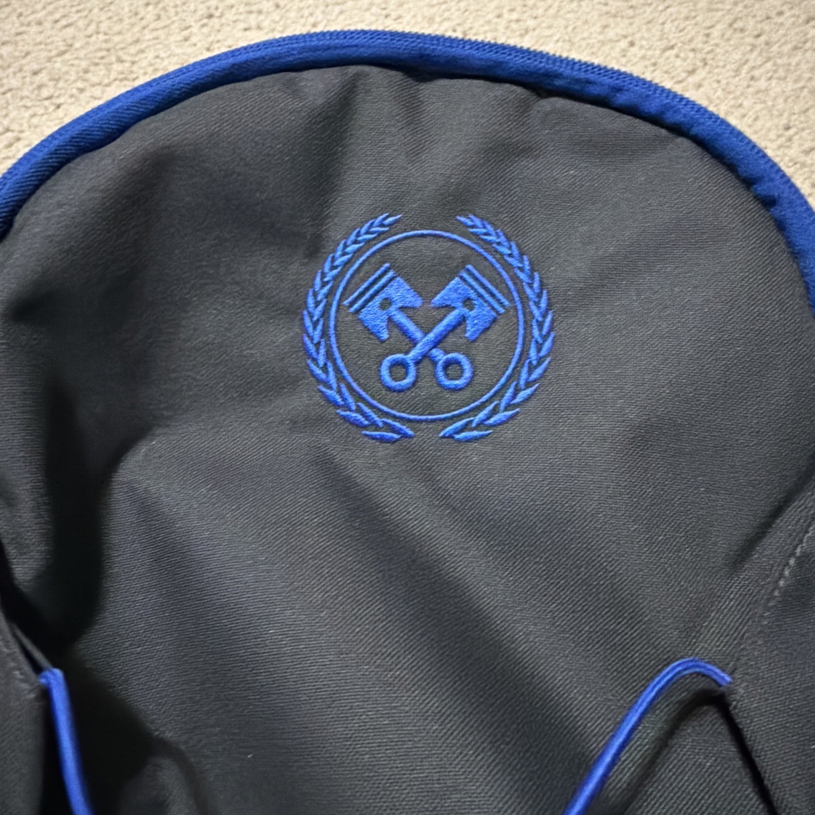 The North Face Groundwork Backpack Black Blue Embroidered Flex Vent Padded 4