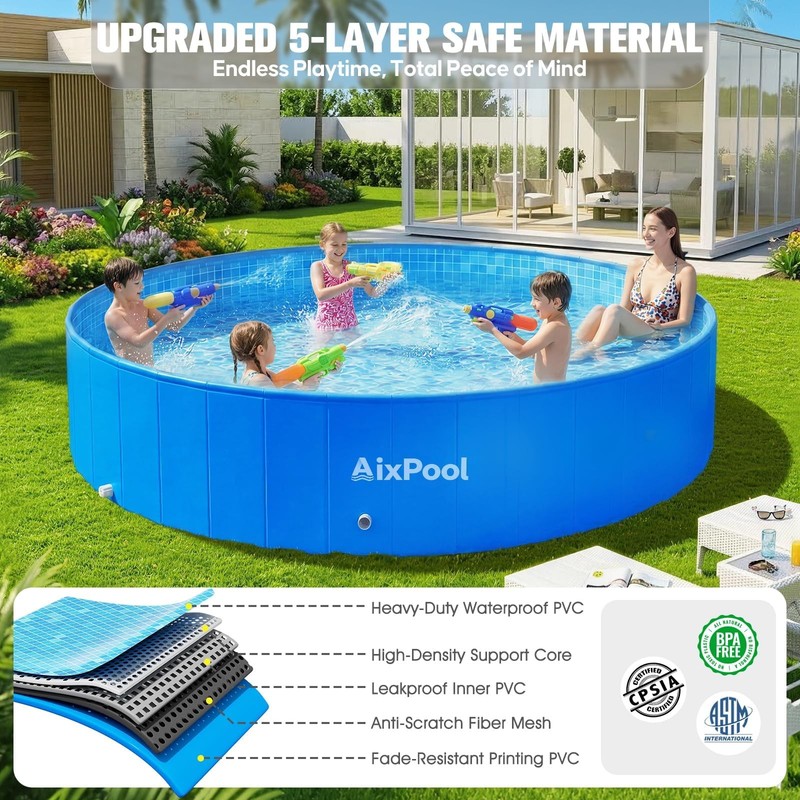 2026 Large Foldable Pool,Non-Inflatable Pool for Adult,Foldable Swimming Pool .. gallery