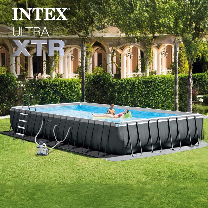Intex 32' x 16' x 52" Rectangular Ultra XTR Frame Above Ground Swimming Pool Set gallery