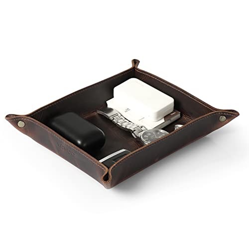 Genuine Leather Tray Organizer - Practical Lightweight Water Resistant Brown gallery