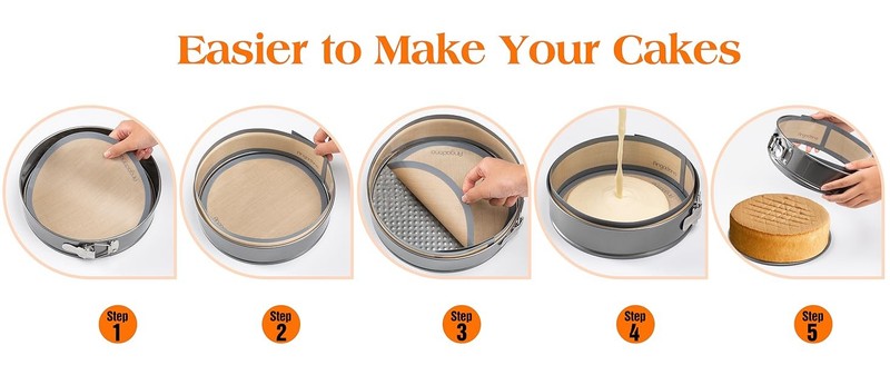 Silicone Baking Mat for Springform Pan 9 inch, Prevent cake from Sticking to gallery