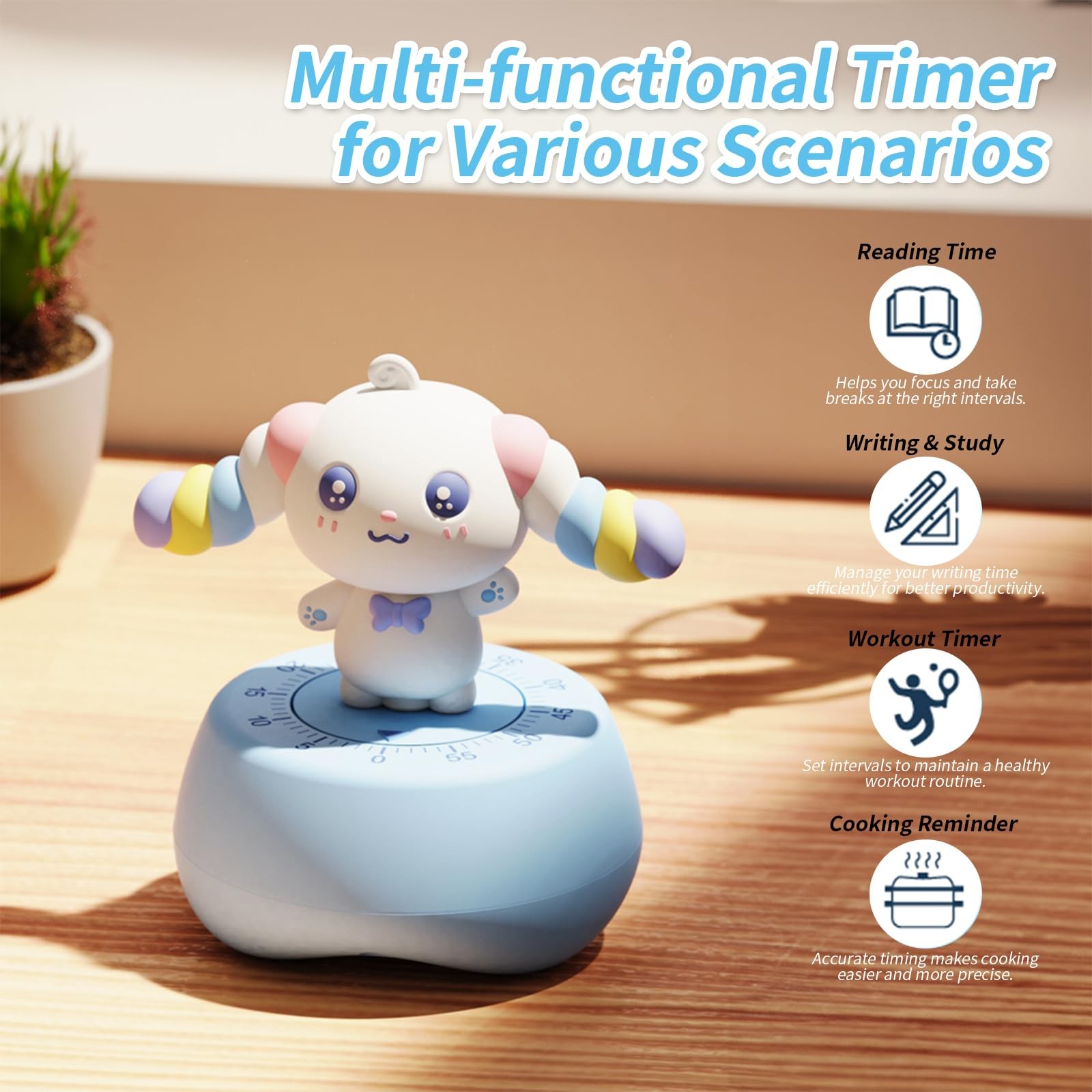 Blue Mechanical Timer, Cool Animal Manual Wind Up Countdown Clock, Profession... gallery