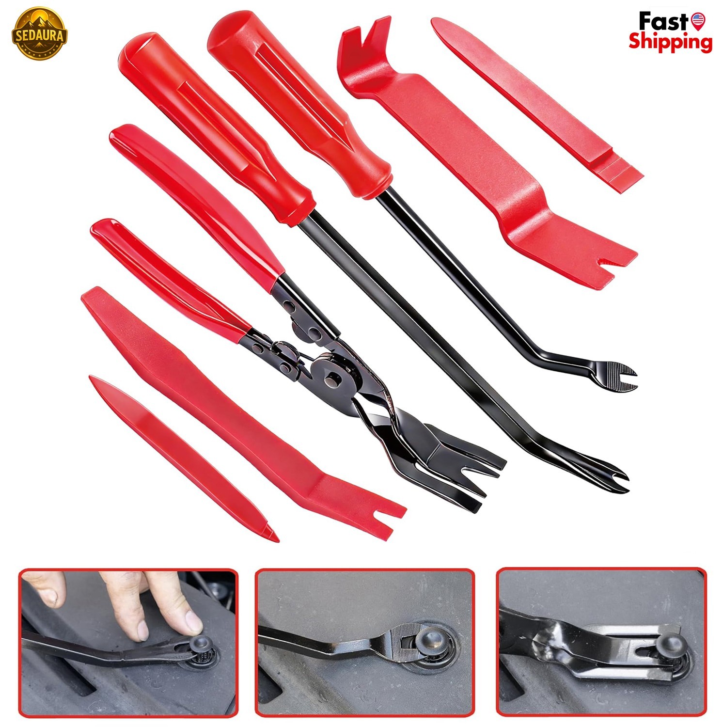 Car Trim Removal Tool Kit 7 Pcs Panel Door Clip Remover Pry Tools Auto Interior gallery