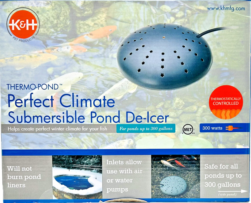 K&H Pet Products Thermo-Pond Perfect Climate Submersible Pond De-Icer Gray 8x8" gallery